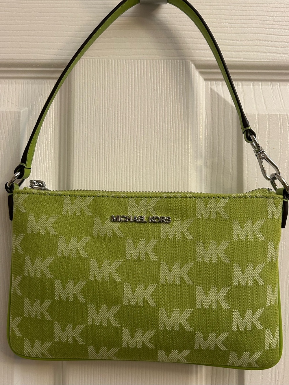 Michael Kors Lime Green Convertible Pouch Wristlet